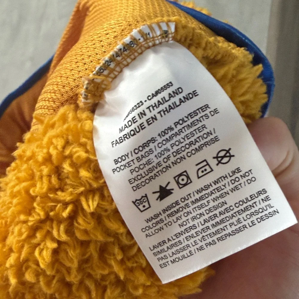 Nike Yellow-Orange Sherpa Quarter-Zip Pullover with Blue Trim Youth